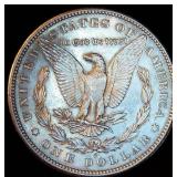AU 1890-S Morgan Silver Dollar, Original Surfaces, Attractive Luster w/Slight Gold Toning