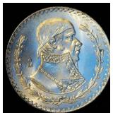 AU+/BU 1965 Mexico Un Peso, + (2) Circulated, Lowest Mintage in the Series, Blazing Luster