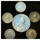 AU Panama 1966 Medio Balboa + (5) Silver 1/10th Balboas