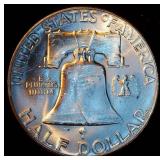 Key Date Uncirculated 1955-P Franklin Half Dollar, Blazing Original Luster, Original Bank Roll