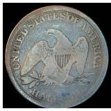 1842-P Medium Date Seated Liberty Half Dollar, G+/VG, details
