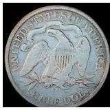 1875-CC Seated Liberty Half Dollar, G+/VG, Slight Luster