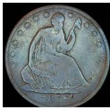 F/F+ 1856-P Seated Liberty Half Dollar, Original Surfaces, Slight Luster & Cabinet Toning, details
