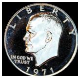 Uncirculated Silver Proof 1971-S Eisenhower Dollar