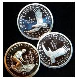 (3) Proof Sacajawea Dollars, 2006, 2007 & 2009 San Fran