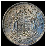 AU 1937 Great Britain Silver Crown, Original Surfaces