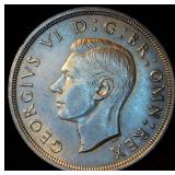 AU 1937 Great Britain Silver Crown, Original Surfaces