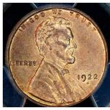 Semi Key 1922-D Lincoln Penny, PCGS AU Detail, Red Brown, tooled (reverse)