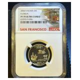 2004-S Silver Florida Quarter, NGC PF 70 UCAM, Mint Fresh, Street Car Label