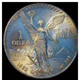 Better Date 1982 Mexican 1 Onza, 1oz .999, Original Surfaces, Near Full Luster, FIrst Year