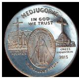 2015 .999 Silver 1oz Medjugorje Miraculous Medal, Queen of Peace