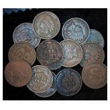(14) Avg Circ Common Date Indianhead Pennies