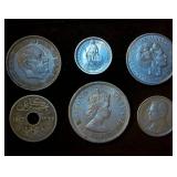 Uncirculated Swiss 1969 1/2 Franc + (5) Tougher Find World Coins