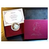 1982 Proof 90% Commemorative Silver Half Dollar in OGP, all Excellent