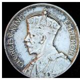 New Zealand Silver 1934 One Florin, Original Surfaces