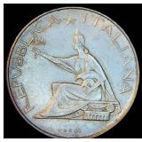 XF+ 1961-R Italy Silver 500 Lire, Unification Centennial Commemorative, Original Surfaces