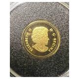 2013 CANADIAN HUMMINGBIRD HALF GRAM .9999 PURE GOLD IN AIRTITE