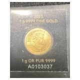 2023 CANADIAN MAPLE LEAF 1 GRAM .9999 FINE GOLD