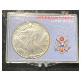 1992 AMERICAN SILVER EAGLE 1 TROY OZ .999 FINE SILVER IN CASE