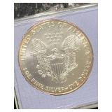 1992 AMERICAN SILVER EAGLE 1 TROY OZ .999 FINE SILVER IN CASE