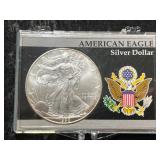 1999 AMERICAN SILVER EAGLE 1 TROY OZ .999 FINE SILVER IN CASE