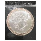 1999 AMERICAN SILVER EAGLE 1 TROY OZ .999 FINE SILVER IN CASE
