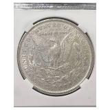 1884 US MORGAN SILVER DOLLAR SLABBED