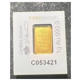 1 GRAM .999 FINE GOLD PAMP BAR