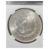 1886 US MORGAN SILVER DOLLAR SLABBED