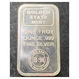 1 TROY OZ .999 FINE SILVER GSM BAR