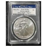 2021-W AMERICAN SILVER EAGLE PCGS MS70