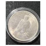 1923 US PEACE SILVER DOLLAR UNC IN AIRTITE