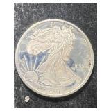 1 TROY OZ .999 FINE SILVER AMERICAN EAGLE ROUND
