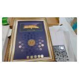 Presidential Dollar Display Frame with 5 Dollar Coin, New Quarter Book (Empty)