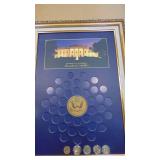 Presidential Dollar Display Frame with 5 Dollar Coin, New Quarter Book (Empty)