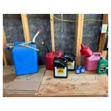 Mixed Fuel & Oil Containers - quantity contents unverified