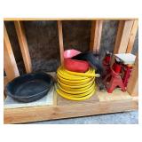 Mixed Lot: Vogelzang Fire Bricks, Garden Hose, Jack Stands & Tubs