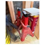 Mixed Lot: Vogelzang Fire Bricks, Garden Hose, Jack Stands & Tubs
