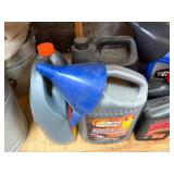 Mixed Lot: Motor Fluids, Funnels & Galvanized Buckets - content quantities unverified