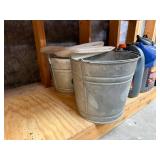 Mixed Lot: Motor Fluids, Funnels & Galvanized Buckets - content quantities unverified
