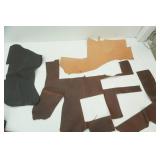 brown leather pieces. Natural Tanned leather, ready to use
