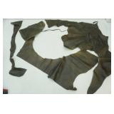 dark brown leather pieces