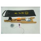 Mr. Tip Up, wind powered ice fishing tip up with carrying case