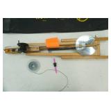 Mr. Tip Up, wind powered ice fishing tip up with carrying case
