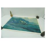 Vintage reproduction print "Clawing Off the Lee Shore" by Sydney Laurence 37"x 25"