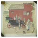 Vintage Norman Rockwell print "The Famous Model T Was 