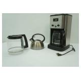 Cuisinart Coffee Maker w/extra pot, stainless tea kettle