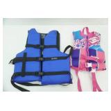 2 Life Jackets. Adult (chest 30-52) and Child 30-50lbs