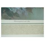 matted art print. "Hummingbird with Lilacs" by Lea Liu. Signed and numbered 181/1300? 18"x22"