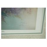 matted art print. "Hummingbird with Lilacs" by Lea Liu. Signed and numbered 181/1300? 18"x22"